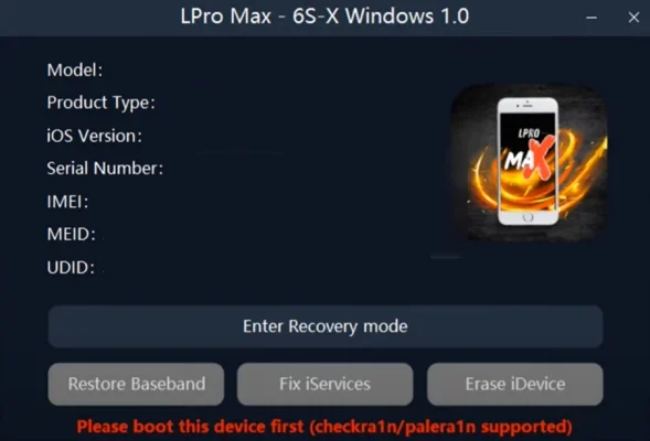LPro MAX V1.1: iCloud Bypass Tool For Iphone 5S TO X